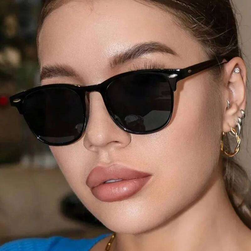 Cycling 2pcs Female High Quality Square Sun Glasses Gradient Lens Sunglasses Luxury Rivet Design Outdoor Driving Eyewear UV400 Y260207