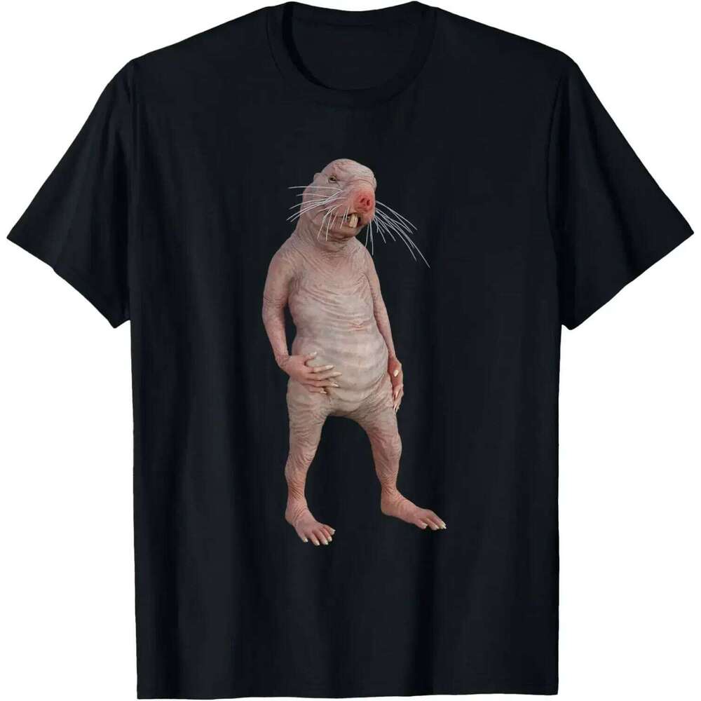 I Really Like Moles, Okay? Naked Mole Rat T-shirt Short Sleeve Crew Neck Loose Shirt Funny Evil Clothing Women C260207