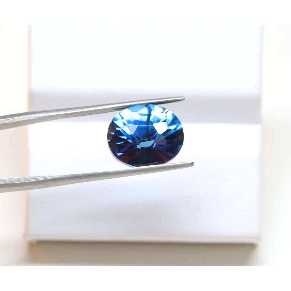 Lab Grown Gemstone Well Polished Oval Shape Alexandrite Faceted Cut Synthetic Color Change Stone Gift For Her