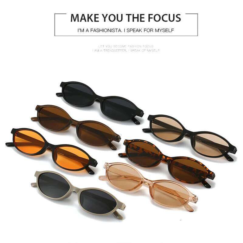Retro Oval Fashion Personalized Trendy Small Frame Sunglasses Punk Cat Eyes Sunshade Sun Protection Glasses Y260207