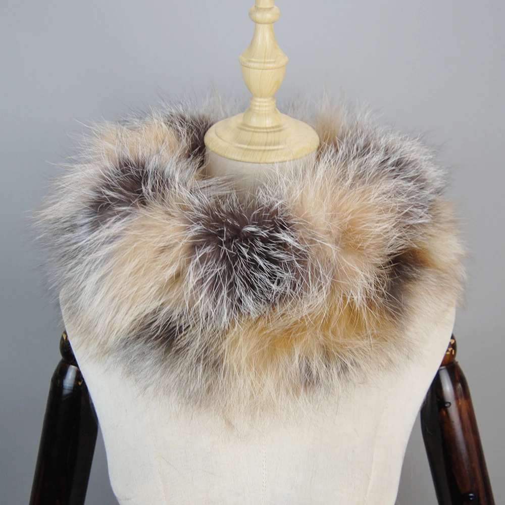 Women Real Fur Scarf Headbands Women Winter Warm Ring Raccoon Fur Scarves Neck Warmer Natural Fur Mufflers 260107