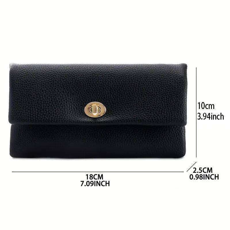 Fashion PU Leather Envelope Wallets Metal Buckle Korean Style Women Long Clutch Zipper Coin Purse Change Bag Outdoor Y260206