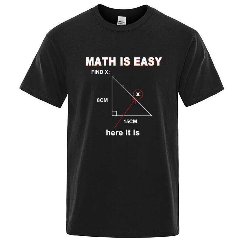 Men's High Quality 100% Cotton Casual Funny Math Print Cool Loose O-neck T Shirt for Men Short Sleeve T-shirt Male Tops C260207