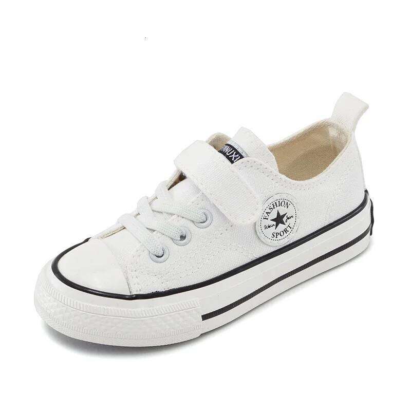 Boys Girls Fashion Board Kids Student Hook and Loop on Casual Canvas Children Soft Sole Non Slip Comfort Shoes H260207