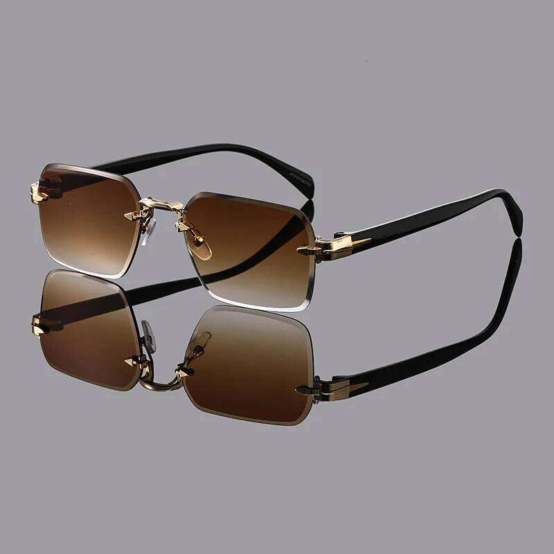 1pc Unisex Multicolor Casual Personality Retro Rimless Square Glasses For Daily Life Outdoor Vacation Beach Street-Photography Y260207