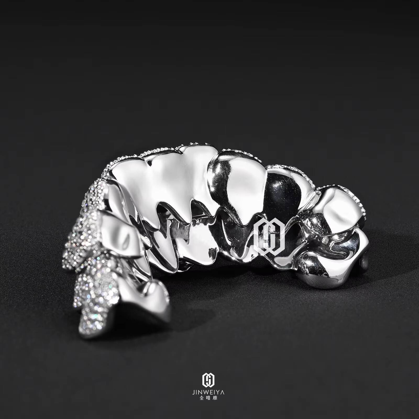 Custom 8 Top 8 Bottom Grills Iced Out 925 Sterling Silver Prong Setting Vvs Moissanite Diamonds Teeth Grillz