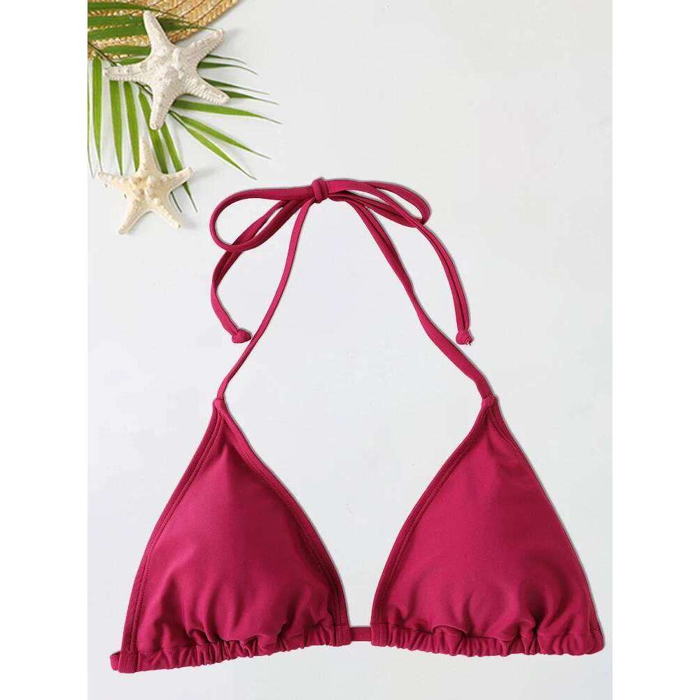 2Pcs/Set Women Thong Set Side Lace-up Sexy Swimsuit Bandage Neck Tie Swimwear Adjustable Brazilian Style Bikini Underwear C260207