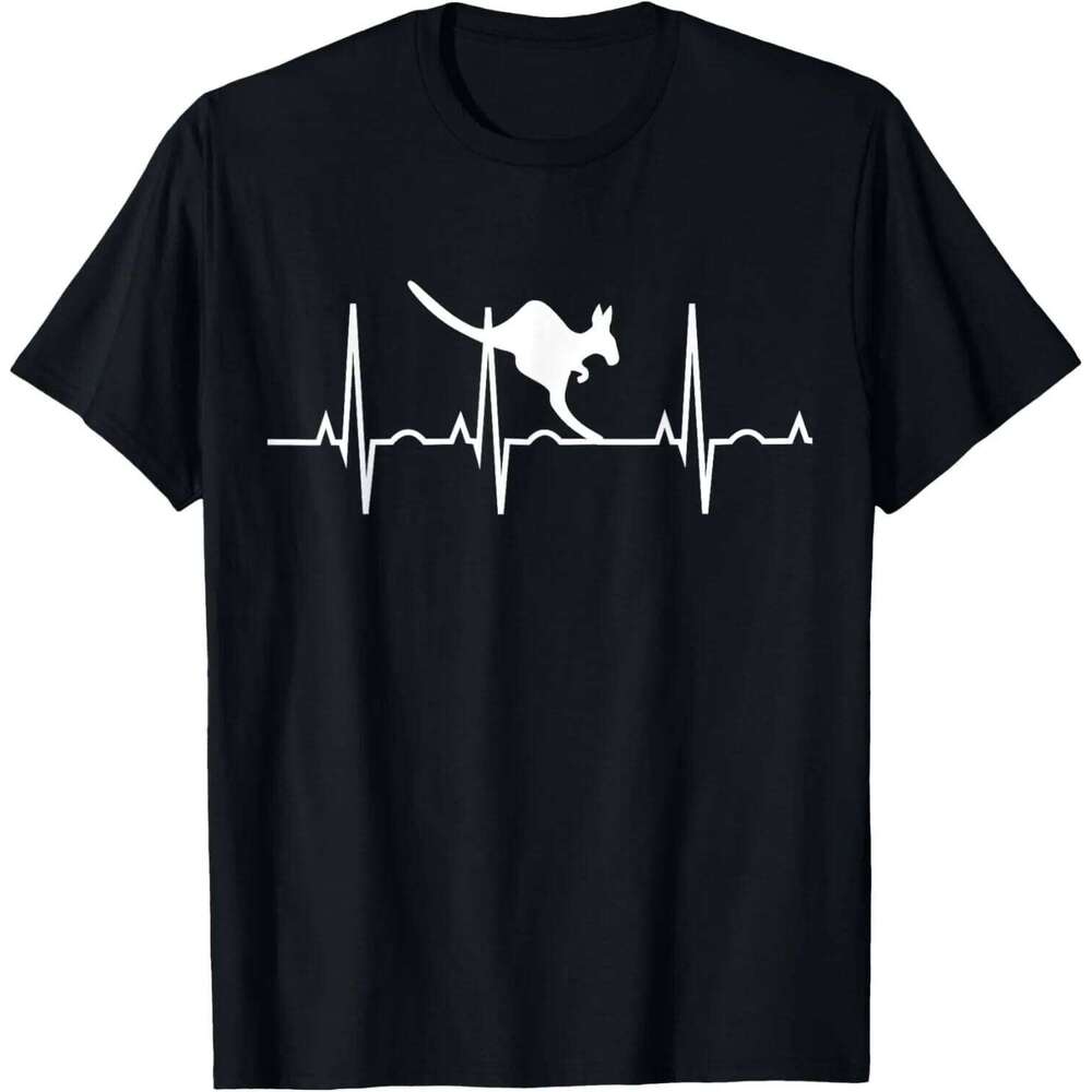 Australia Kangaroo and Koala Draw Heartbeat Illustration T-Shirt Custom Printed Graphic T Shirts Funny Shirt Streetwear Camisas C260207