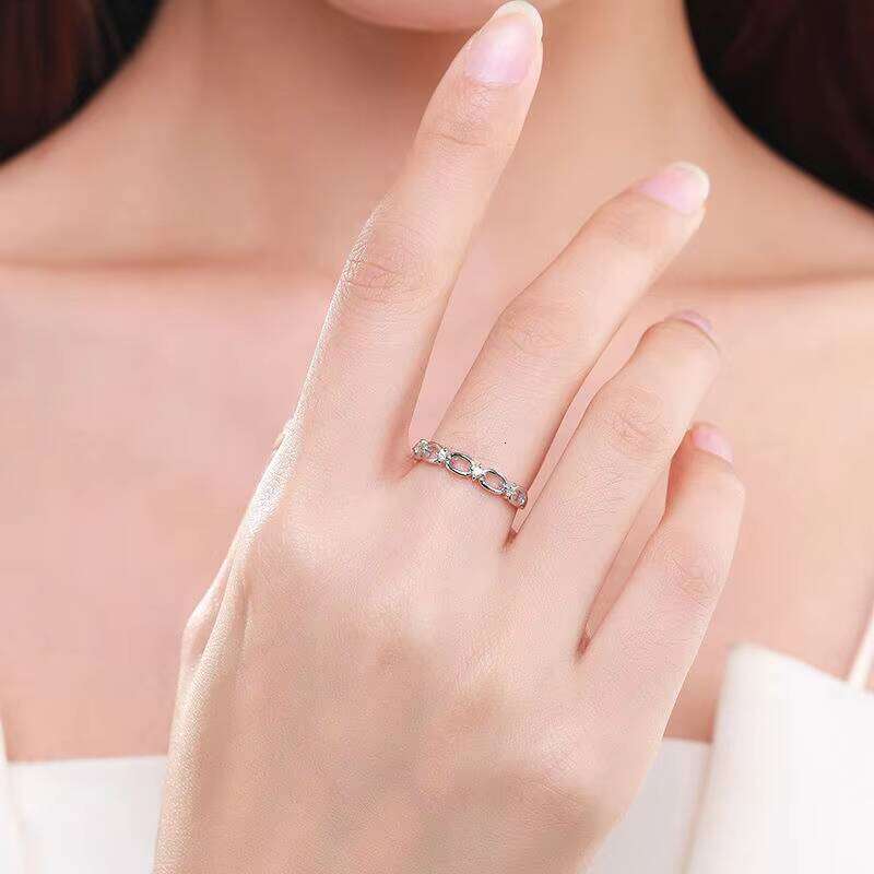 Exquisite Cubic Zirconia Diamond S925 Sterling Silver Openwork Zircon Wedding Ring For Women Engagement