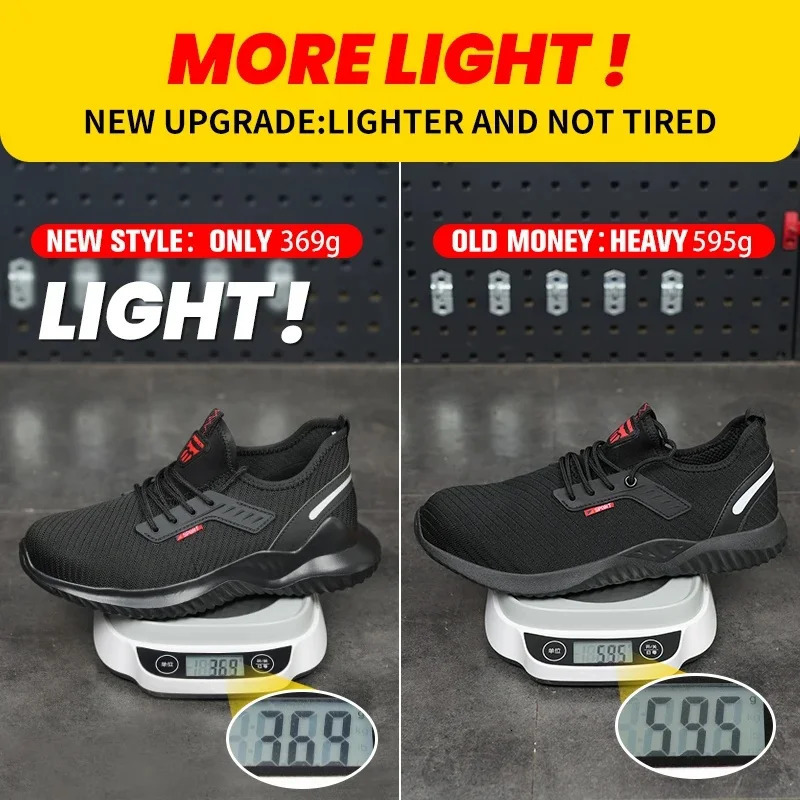 Lightweight Safety Shoes Men Steel Toe Sneakers Puncture Proof Breathable Safety Boots Man Dangerous Construction Work Foorwear 260123