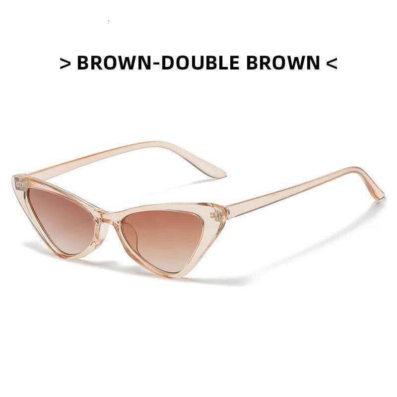 Retro Cat Eye UV400 Eyewear Sunglasses for Women Sun Glasses Small Frame Vintage Fashion Shades Y260207