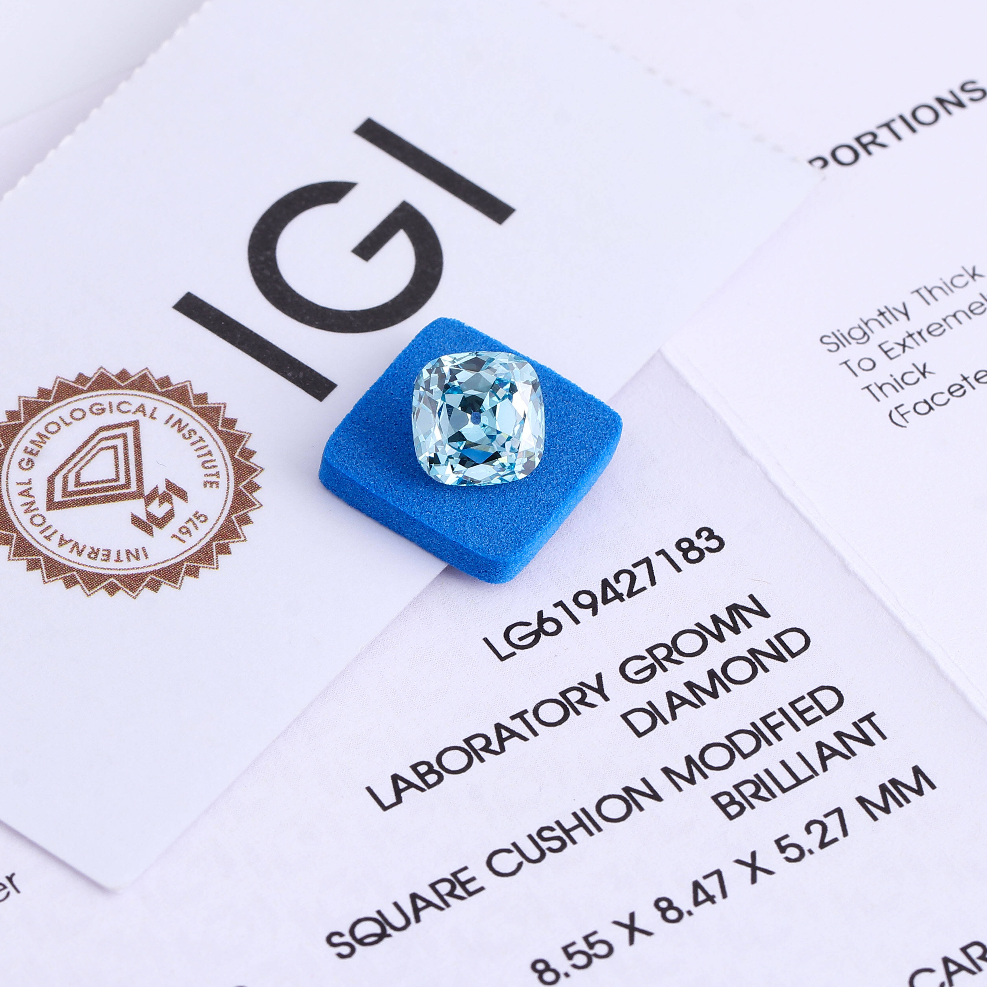 Twinkle Jewelry VS2 322 Carat Bule Colors Diamond Charms Cushion Cut Square Shape Industrial Diamond Price Lab Grown Diamond