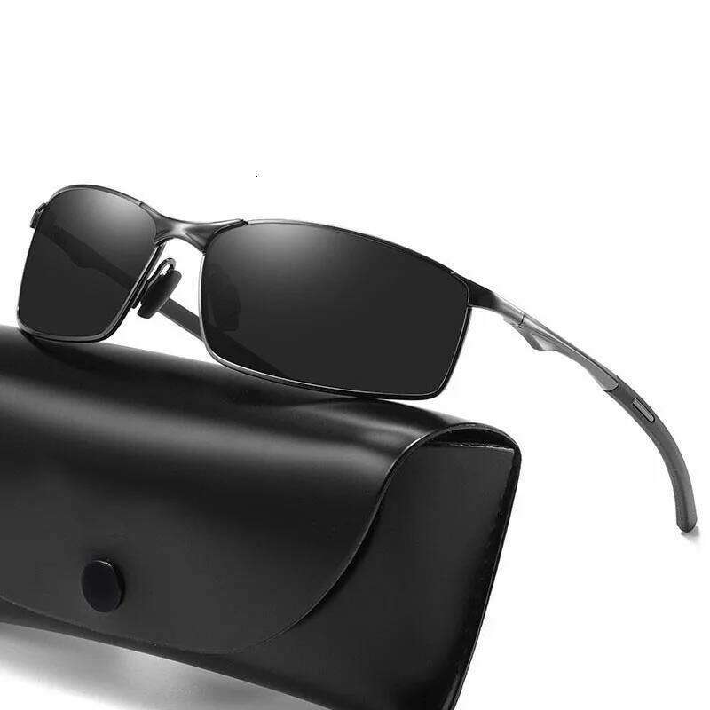 Rectangle Metail Frame Polarized Sunglasses Men Brand Designer Color Changing Sun Glasses Driving Oculos de sol UV400 Y260207