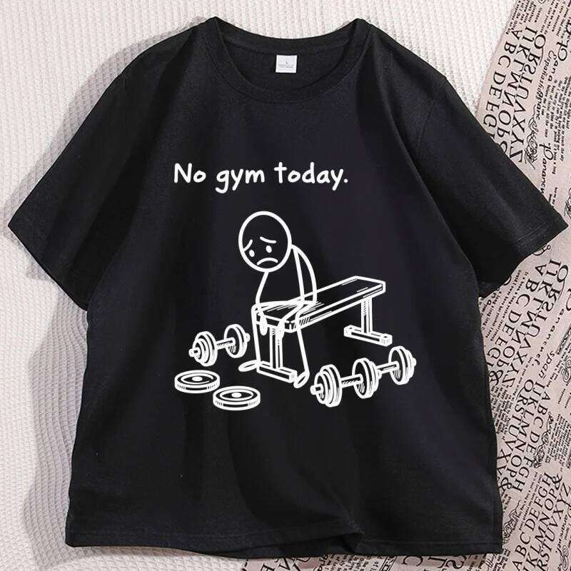No Today Funny Fitness Tshirt Gym Lover T Shirt Lazy Workout Humor T-Shirt Men Women Cotton Tees C260207
