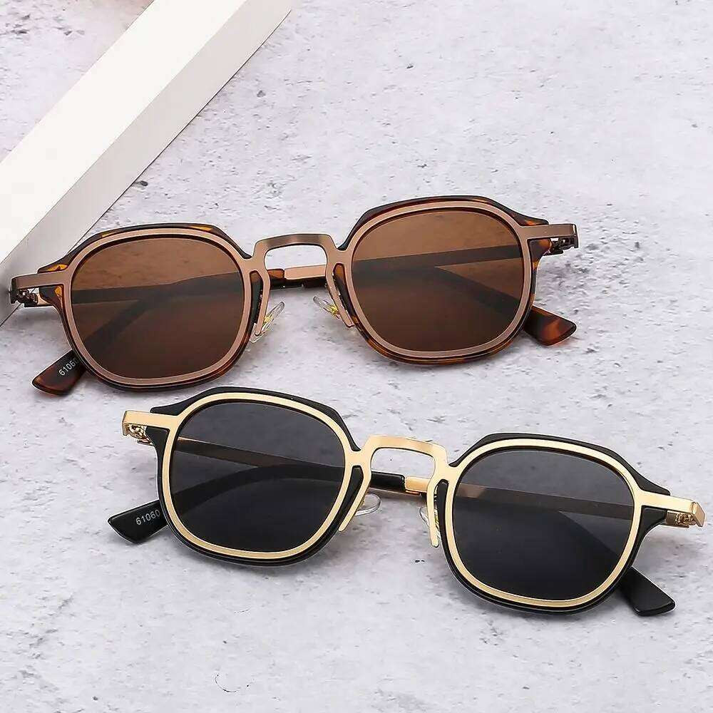 Metal Frame Small Square Sunglasses Retro Y2K UV400 Protection Driving Sun Glasses Punk Shades for Women & Men Y260207