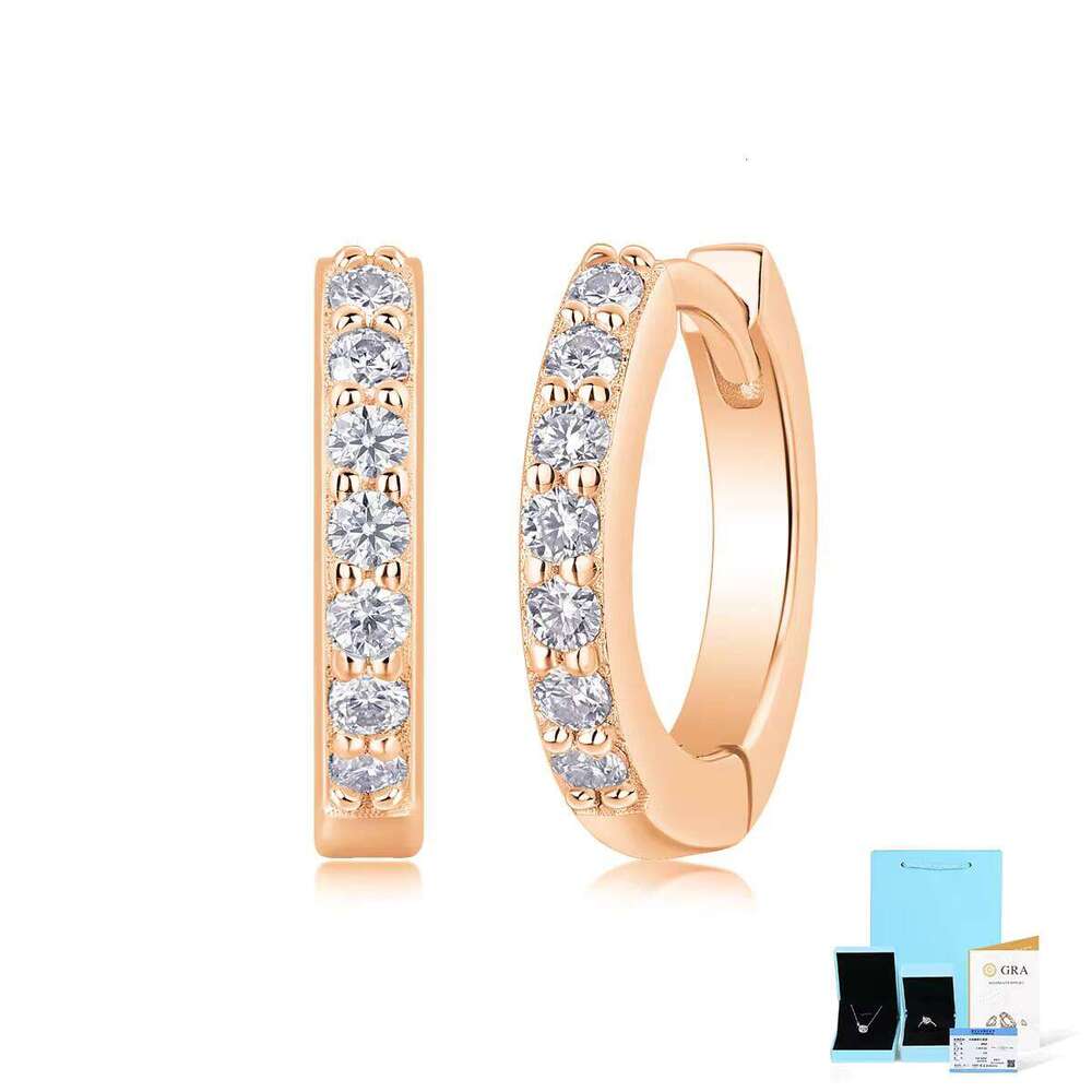 Ready Made Gra Certified 925 Silver 18K Plated Moissanite Hoop Earring For Women,Solid Gold Lab Diamond Custom Available