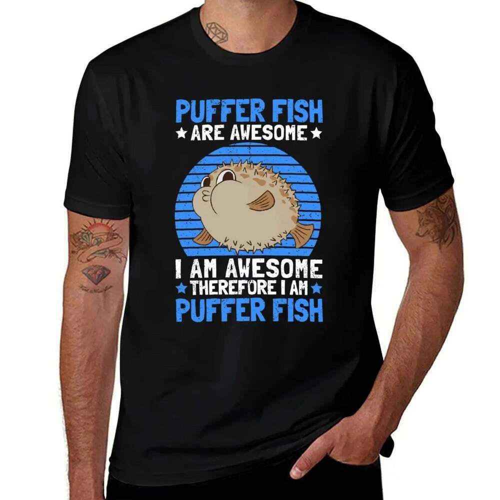 Puffer fantastic aquarium fish aquarist T-Shirt heavy cotton casual man t shirt summer T-shirt C260207