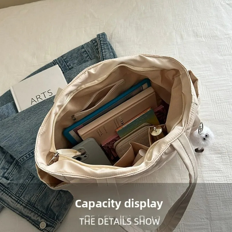 Rectangular Large Capacity Single Shoulder Bag for Commuting To Work Tote Bag in Korean Style Casual Handle Bag260128