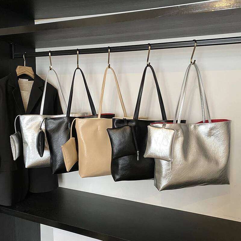 LEFTSIDE high-capacity PU Leather Tote Bags For Women 2025 New Trend Female Shoulder Bag Soft Solid Color Handbags And Purses C260207