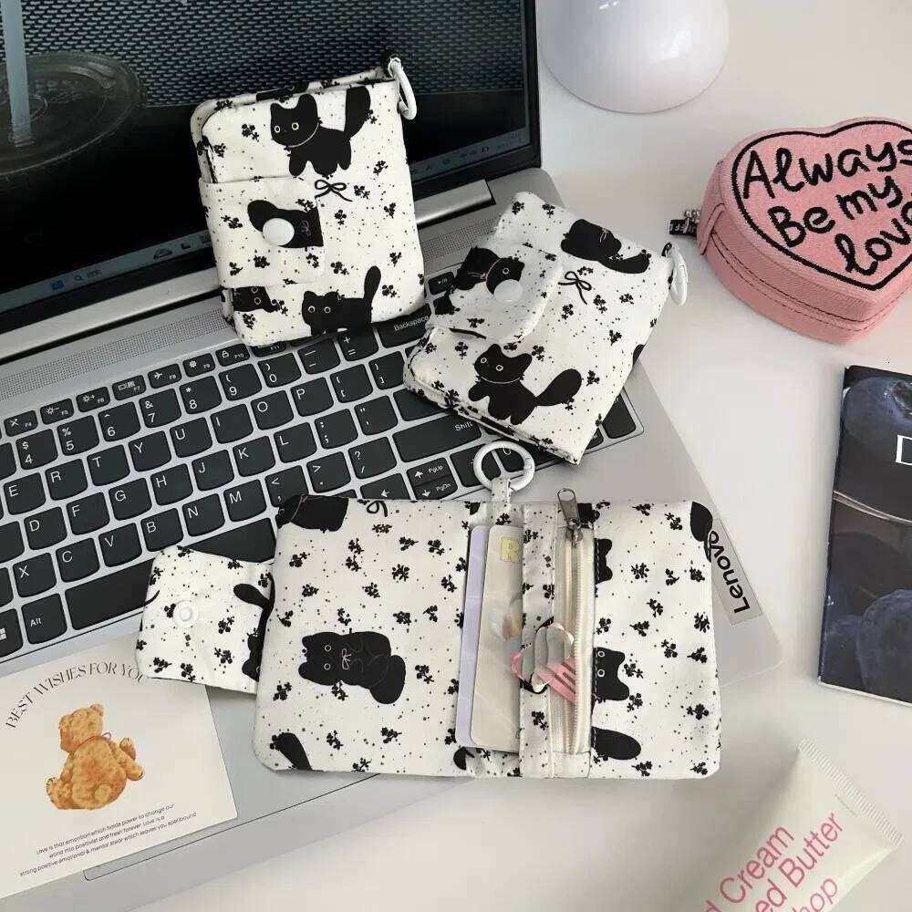 Cute Design Coin Purse Simplicity Style Catoon Pattern Korean Fashion Wallet Multi-layer Portable Size Card Holder Daily Carry Y260206