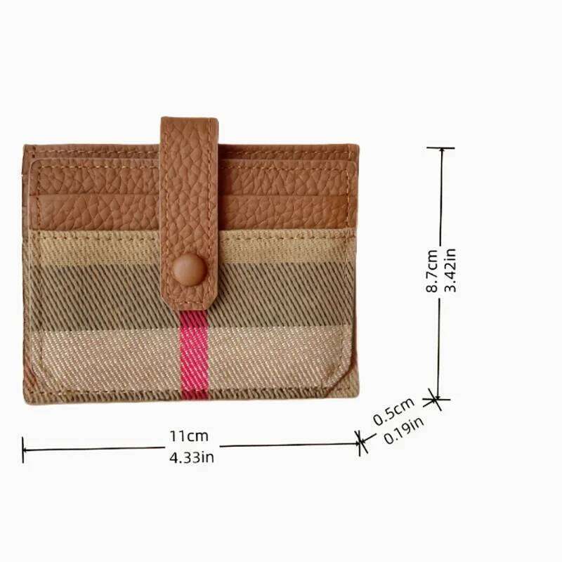 1pc Genuine Leather for Women, Stylish Bi-Fold Slim Mini Wallet, Credit Card Holder Coin Pocket, Snap Closure Y260206