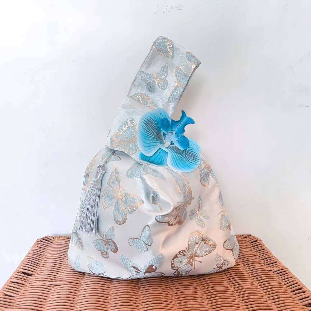Flower Pendant Tassel Knot Wrist Bag Hanfu Accessories Storage Purse New Chinese Style Handbag Elegant Sweet Small Item Pouch