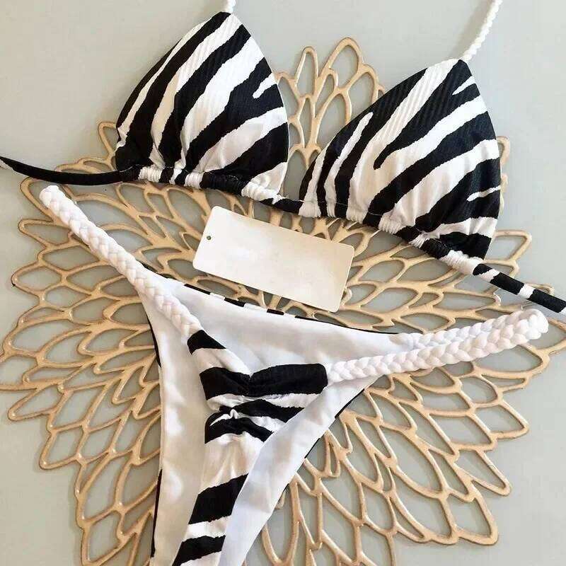 New Women Beach Vacation Swimwear Leopard Printed Sexy Bikini Set Beachwear Swimsuit Thong Bathing Suit Biquinis C260207