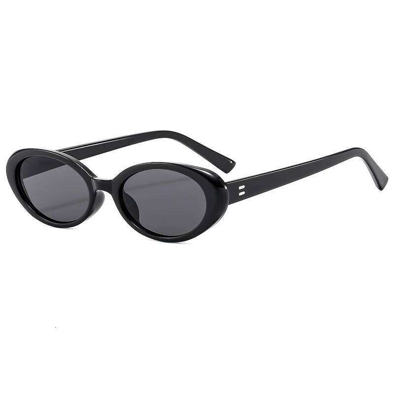 New Women's Retro Oval Sunglasses Black Small Frame Fashion Brand Trendy Hot Points Sun Glasses Female Lady Goggle UV400 Y260207