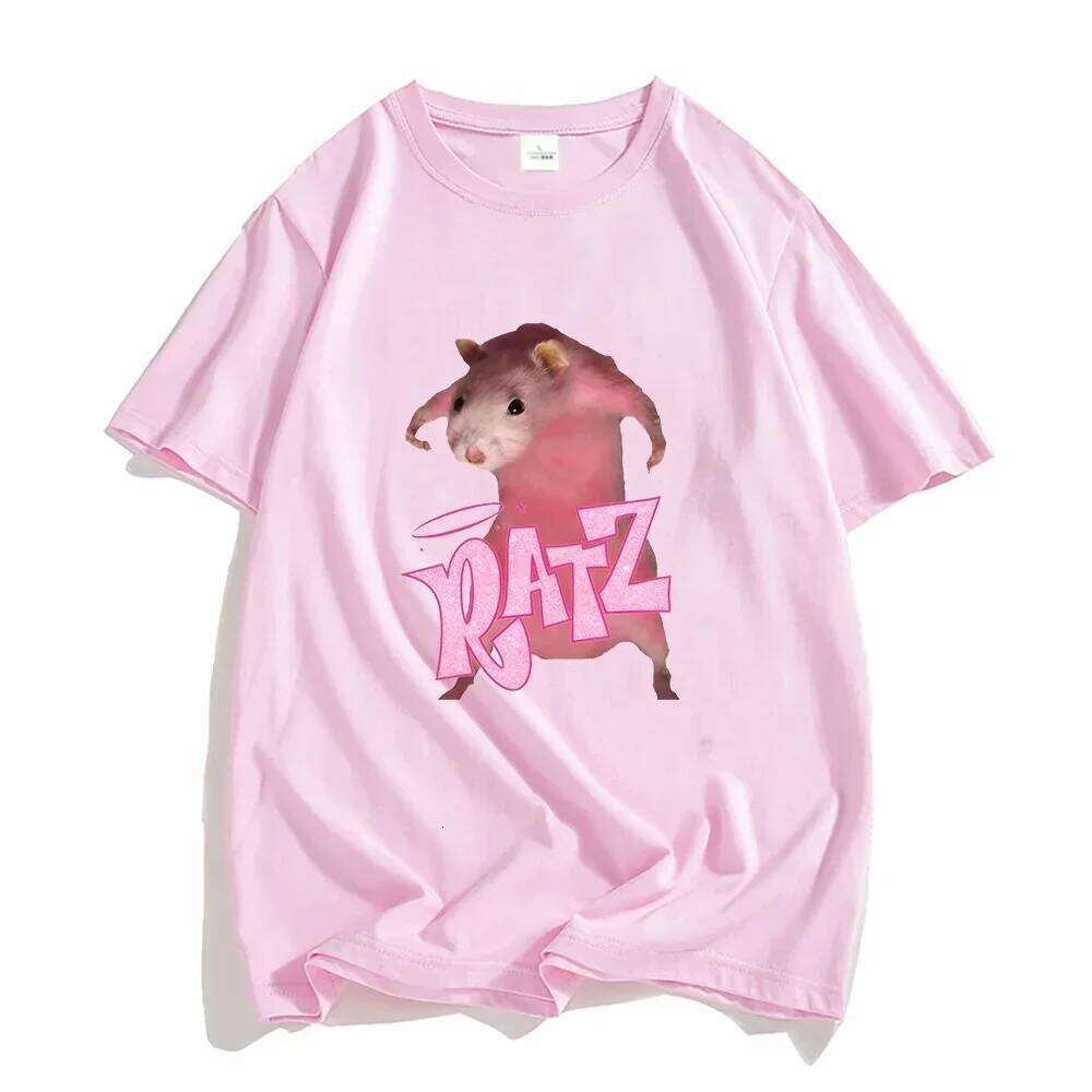 New Pattern Ratz Mouse Women Cool And Comfortable Loose Short Sleeved Harajuku Cartoon Printed T-shirt C260207
