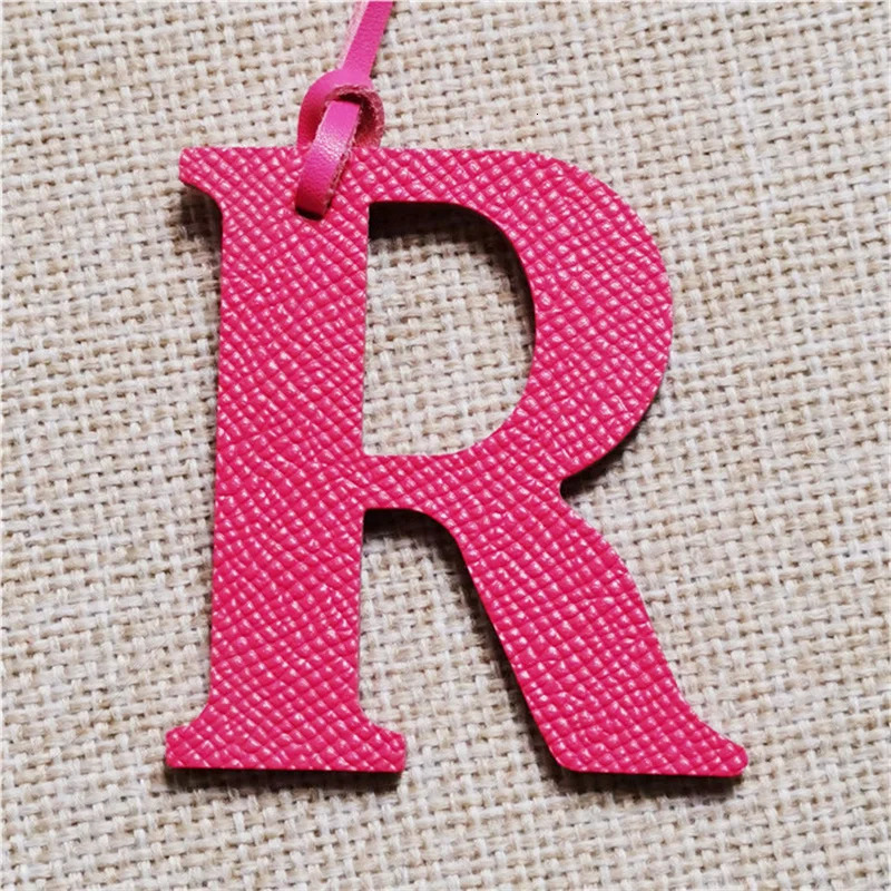 Wholesale Retail Genuine Natural Leather Initial Capital English Letter Keychain Backpack Pendant Ladies Women Bag Charm 260130