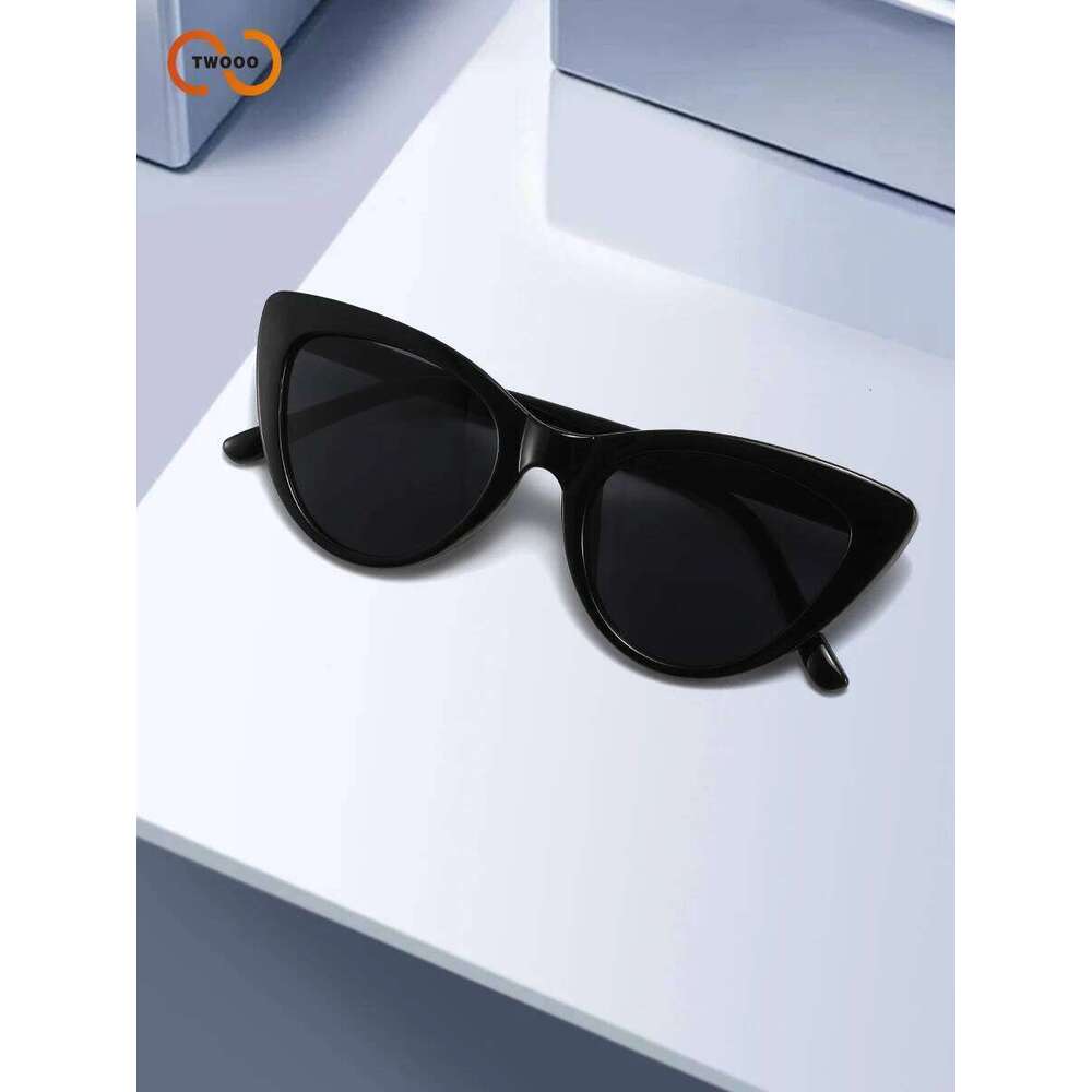 Women's Slim Cat Eye Sunglasses, 90s Retro Narrow Frame, UV400 Protection Anti-Glare Lenses, Trendy Shades Y260207