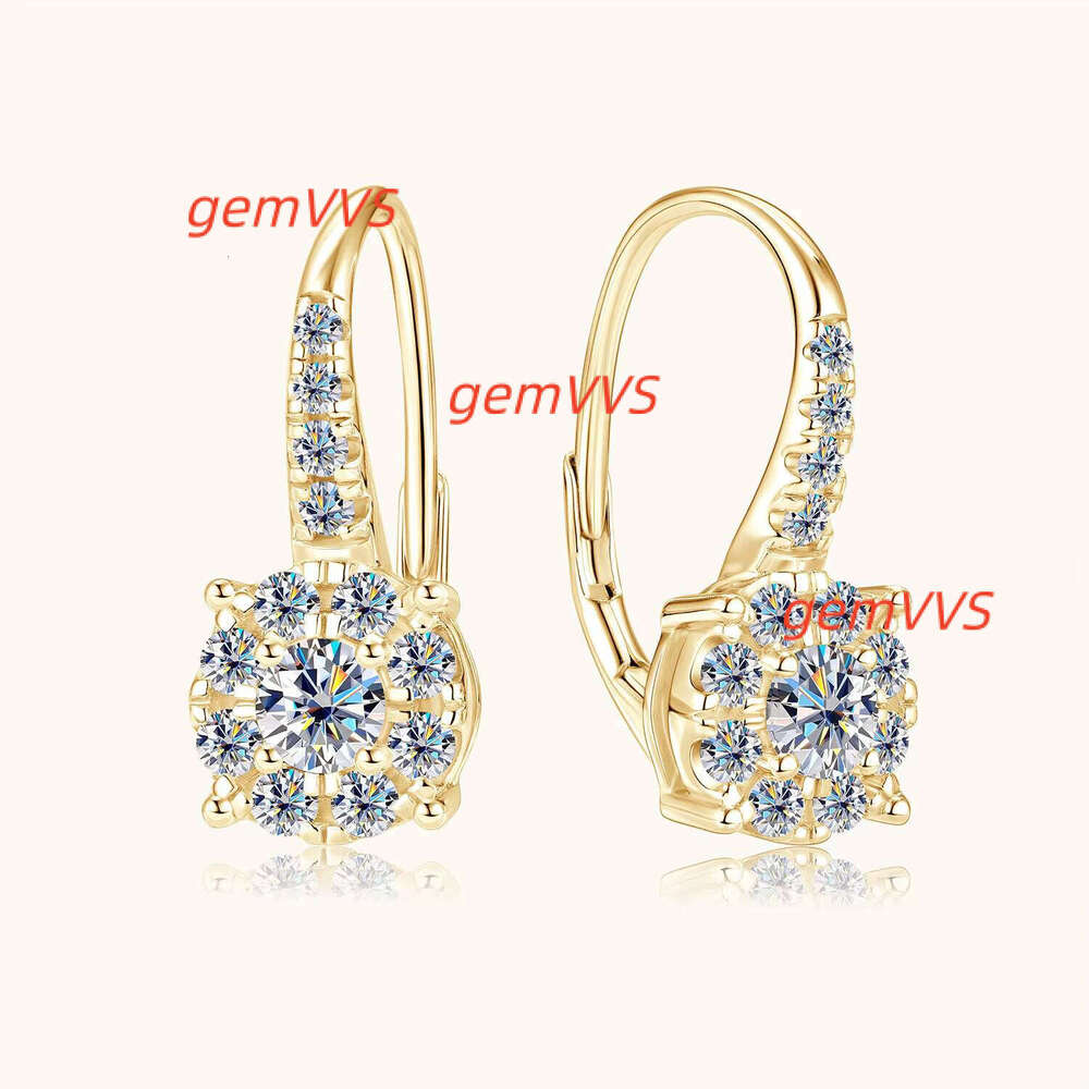 S925 Sterling Silver Classic Beaded Moissanite Earrings For Women Luxury Style Wholesale And Direct Sales