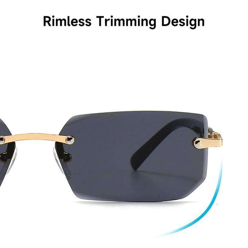 1PCS/2PCS/3PCS Rimless Sunglasses Rectangle Fashion Popular Women Men Shades Small Sun Glasses For Female Male Traveling Oculos Y260207