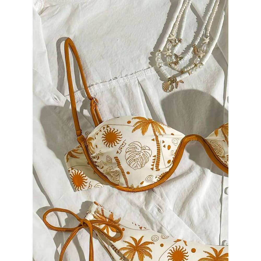 Sexy Women Swimsuit Female Print Swimwear Push Up Brazilian Micro Beachwear Bikini Set Biquini Swimming Suit C260207
