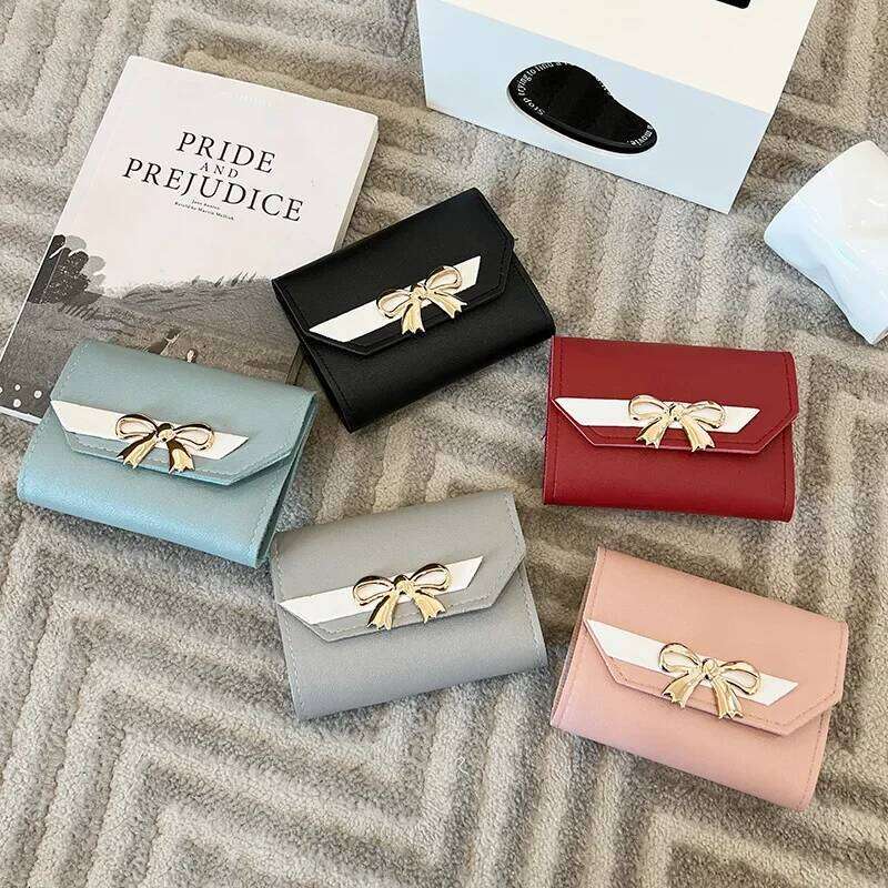2024Bags Bow Short Magnetic 30% Discount Ladies Purse Mini Cheap Change Kaba Wallets for Women Y260206