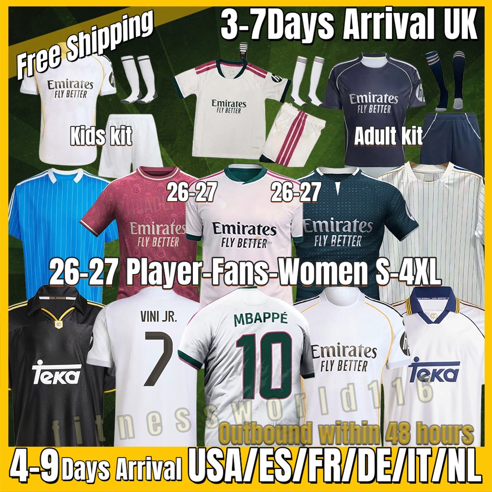 xxxl 4xl 2026 27 MBAPPE BELLINGHAM Spanish soccer Jerseys reAL TRENT 25 26 27 VINI JR CAMAVINGA RODRYGO RUDIGER MODRIC KROOS TCHOUAMENI VALVERDE MEN KIDS shirt