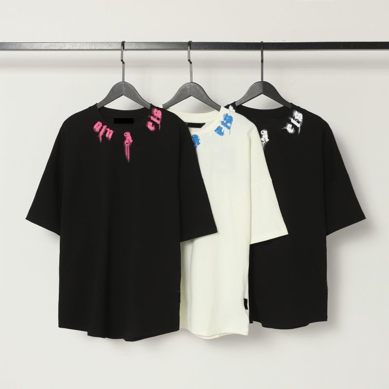 parisian designer trendy tshirt luxurious street classic letter print tshirt summer mens and womens matching versatile style loose roundneck shortsleeved shirt