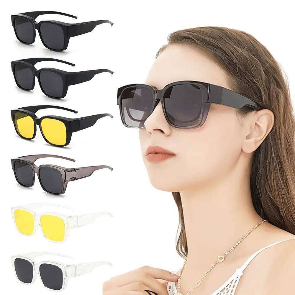 for Driving Riding That Can Be Worn over Other Polarized Fit Over Glasses Sunglasses Square Shades Wrap Around Y260207