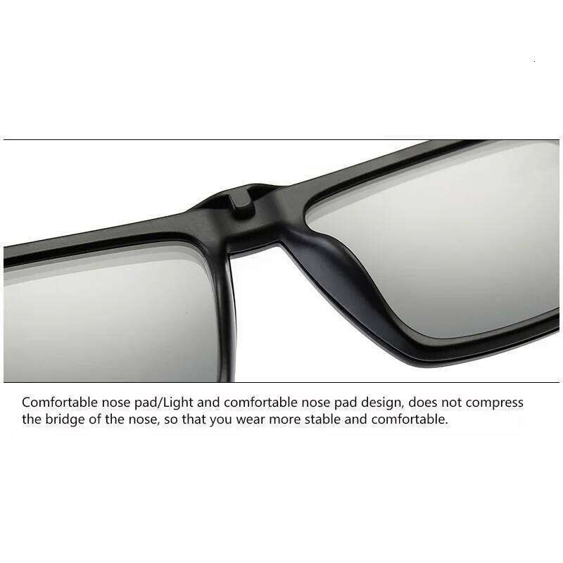 2302A 2 IN 1 Polarized Sunglasses Square Frame Magnetic Clip On Glasses TR90 Optical Prescription Eyeglass Frames Magnet Clips Y260207