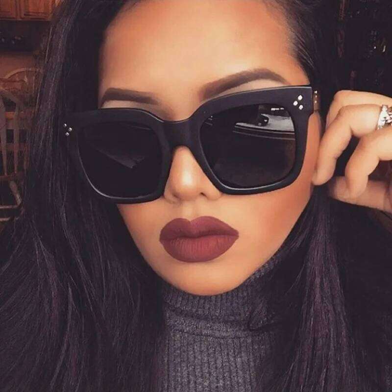 Brand Oversized Sunglasses Woman Retro Big Frame Plastic Sun Glasses Female Fashion Designer Classic Square Vintage Gafas De Sol Y260207