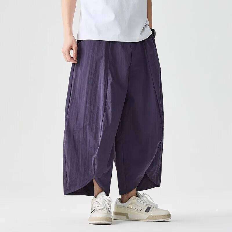 2026 Summer Wide Leg sales Casual Japanese Styles Samurai Costume Harun Pants Men Lantern Trousers Sweatpants