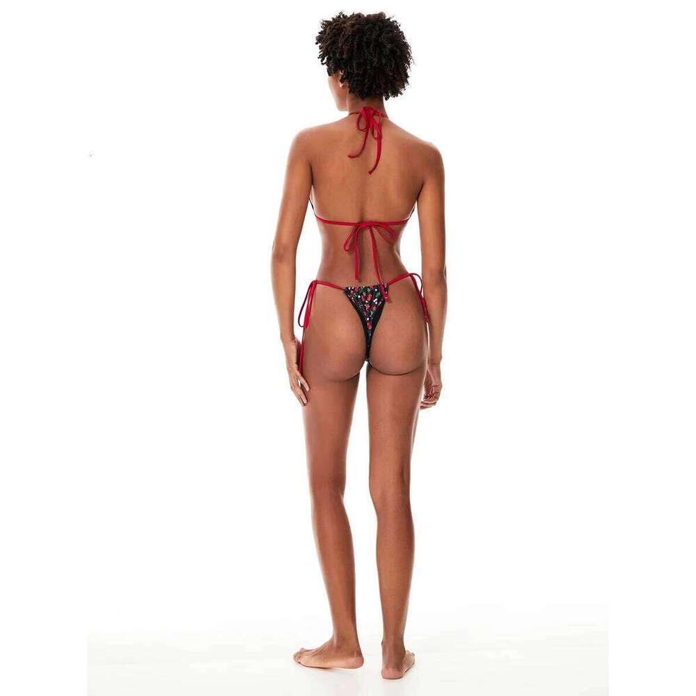 Women 2 Piece Bikini Sets Backless Halter Tops Bra and Bandage Thong for Beachwear Bathing Suit C260207