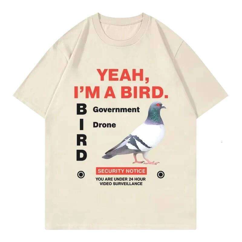 Government Funny Pigeon Crewneck Graphic T Shirts Fashion Trend Short Sleeve T-shirts Women Clothing T-shirt C260207