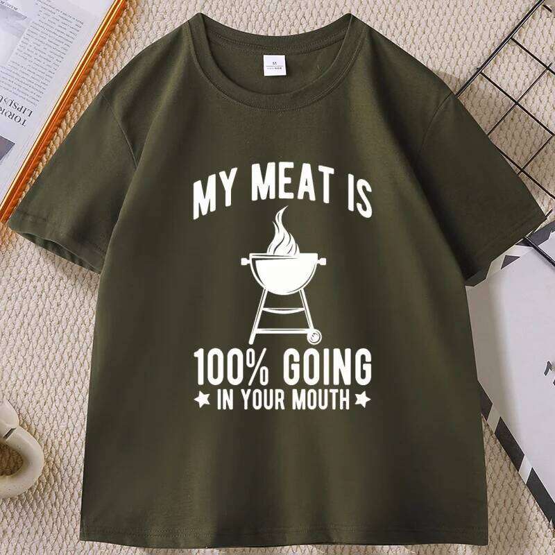 men's tshirt My Meat Enters Your Mouth Funny cotton Short Sleeve T-Shirt Tshirt for Men and Women loose streetwear clothes C260207