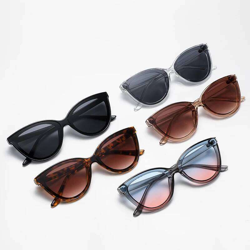 Large Frame Cat Eye Sunglasses Women New Retro Minimalist Style Gradient Sun Glasses High Quality Eyeglasses UV400 Y260207