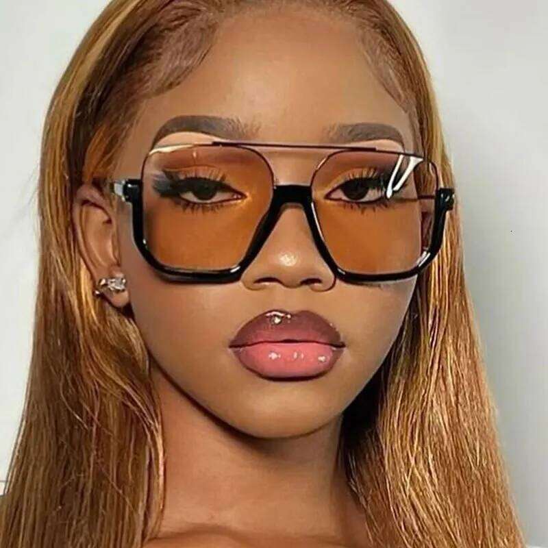 New Vintage Oversized Square Sunglasses Fashion Men Women Shades Eyewear Trendy Ins Popular Brand Design Glasses UV400 Sun Glass Y260207