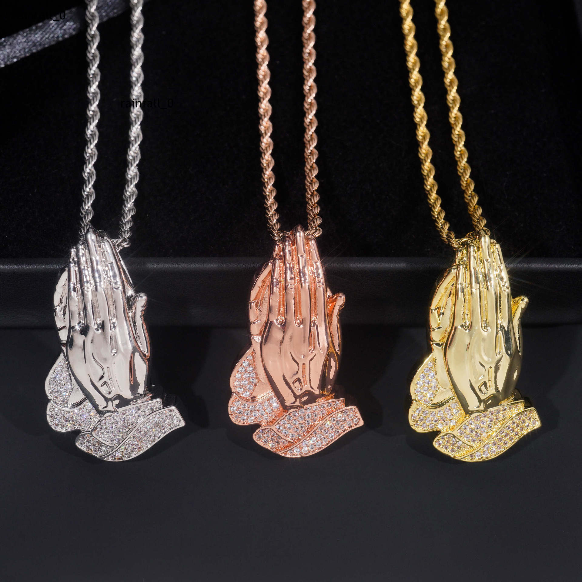 Hop Hip Moissanite Jewelry 925 Sterling Silver Gold Plated VVS Moissanite Praying Hand Pendant Men Iced Out Pendant Jewelry