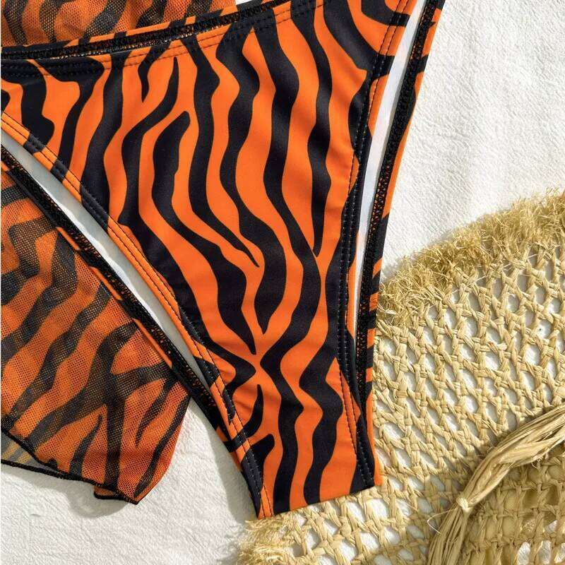 Sexy Tiger Bikinis 2025 Swimsuits Women's Swimwear Push Up Female Beach Swim Wear Bathing Suits Brazilian Bikini Set Pool Bather C260207