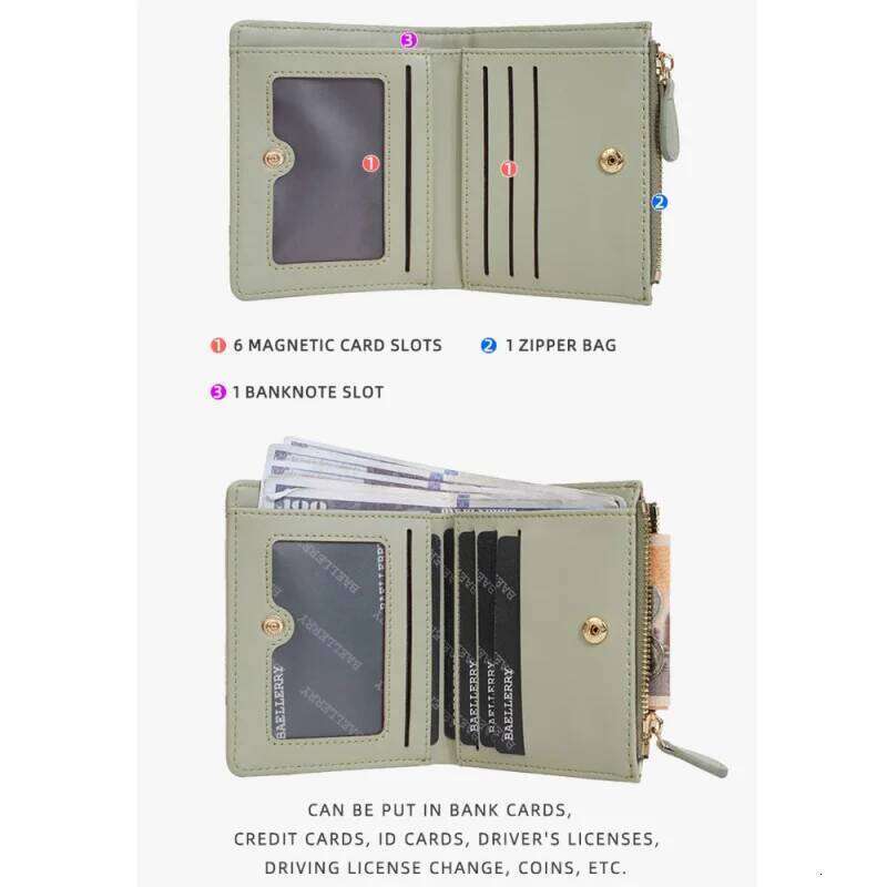 New Multi-Functional Women's Short Ins, Fresh And Multi-Position Floral Wallet, Fashionable Zipper Coin Purse For Women Y260206