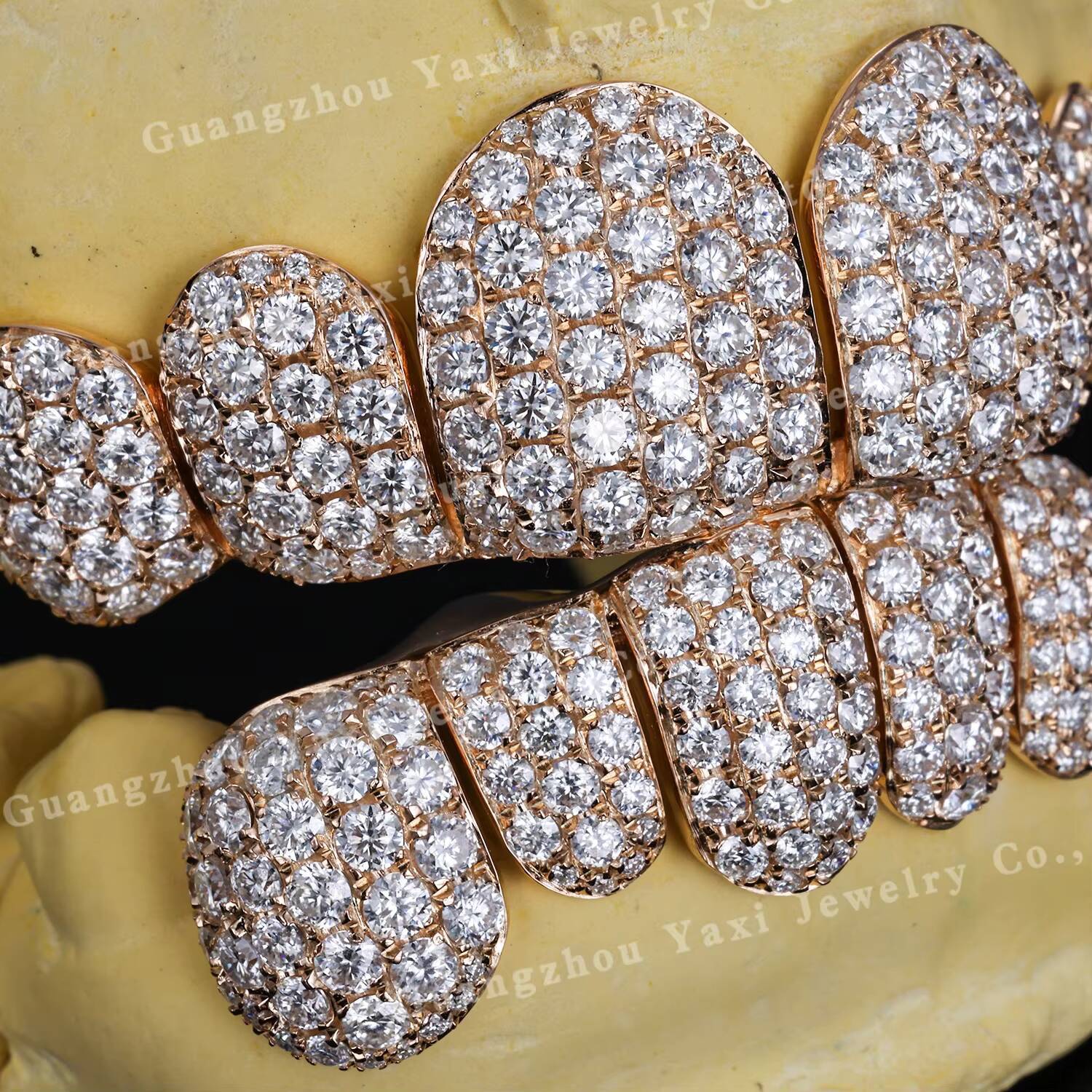 Custom Grillz Teeth Iced Bling Top Bottom Moissanite S925 Silver 10K 14K 18K Solid Rose Gold Plated Hip Hop Certified Unisex